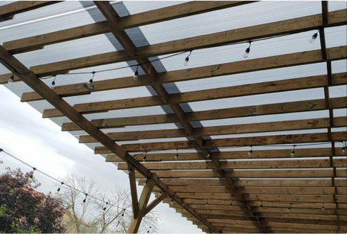 Patio cover. 0.315” (8mm) Polycarbonate bronze twin-wall hollow sheets