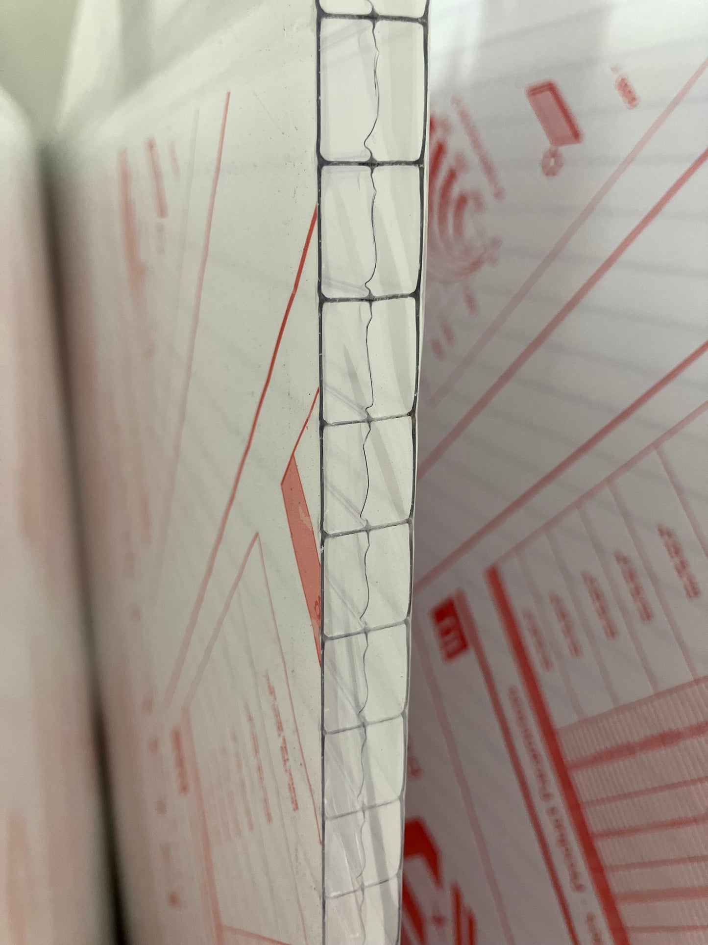 9/16 in. (14 mm) 34.5 in. x 144 in. Polycarbonate Clear triple-wall hollow sheets